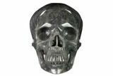 Carved, Grey Smoky Quartz Crystal Skull #150887-1